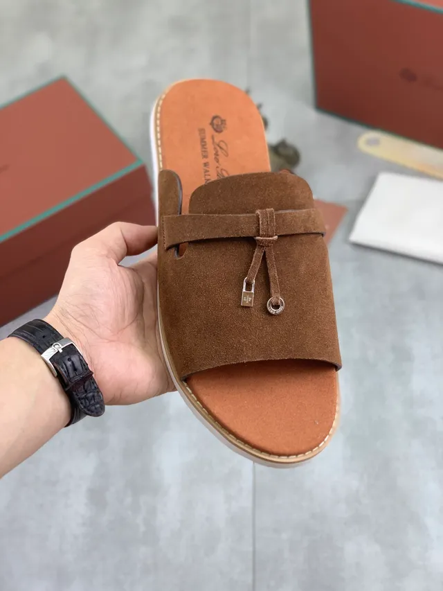 Loewe أسود بيج مفتوح الأصابع شريحة جلد علوي شبشب 16