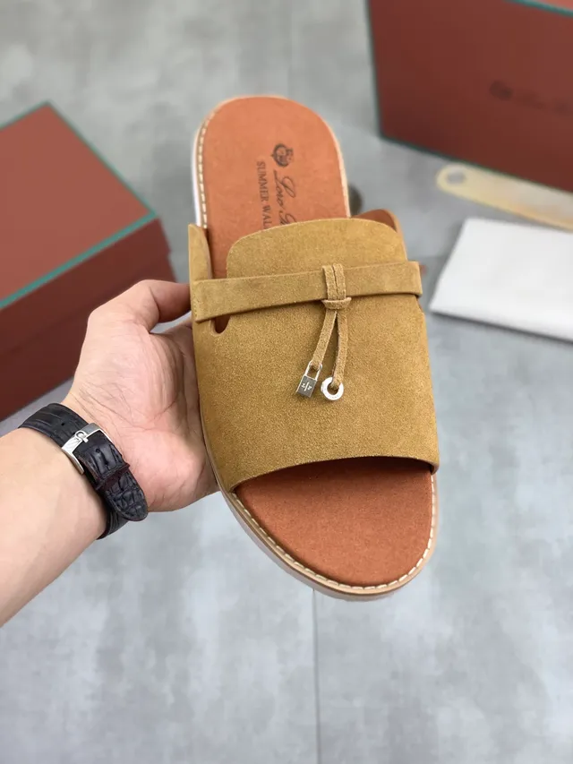 Loewe أسود بيج مفتوح الأصابع شريحة جلد علوي شبشب 17