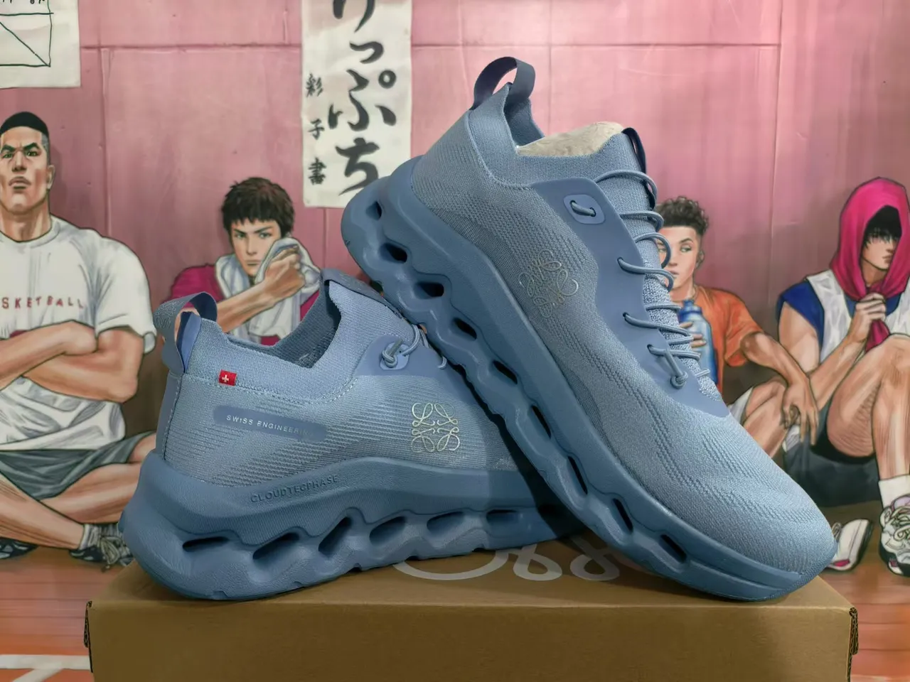 Loewe Cloud Tech Phase 浅蓝色针织厚底运动鞋 5