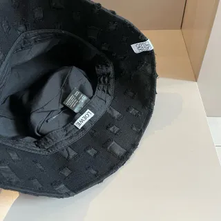 Loewe Textured Black Distressed Bucket Hat