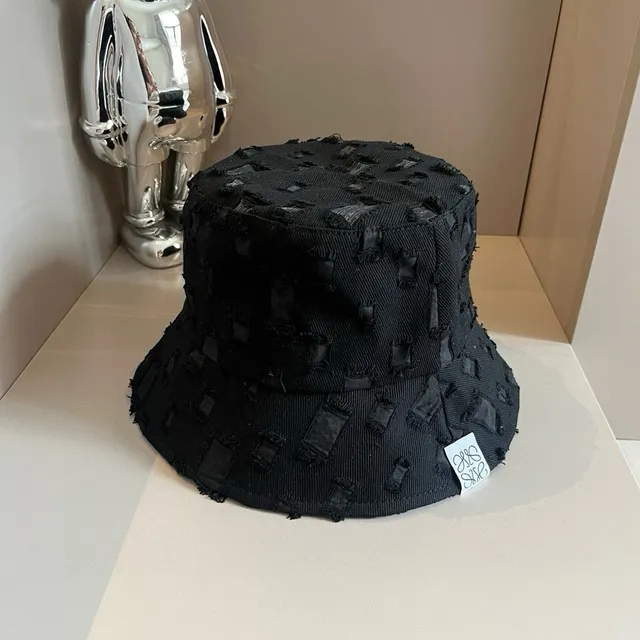 Loewe Textured Black Distressed Bucket Hat 2
