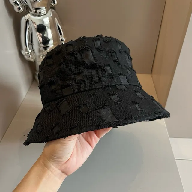 Loewe Textured Black Distressed Bucket Hat 4