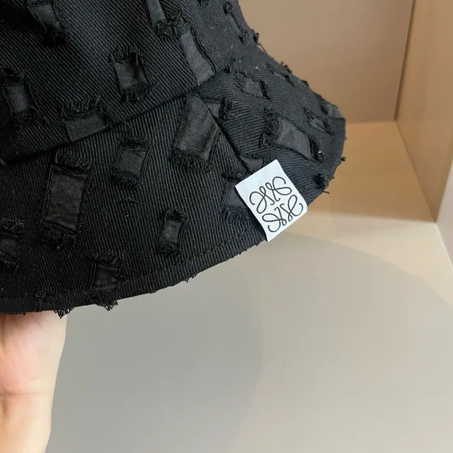Loewe Textured Black Distressed Bucket Hat 7