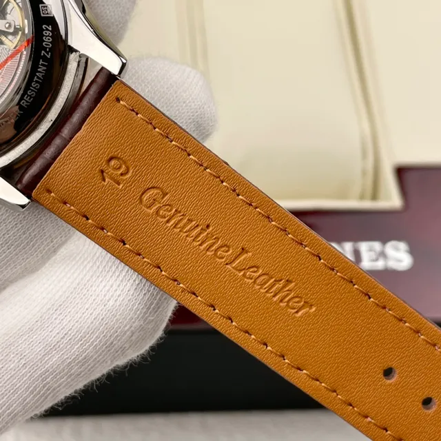 Longines Brown Gold Round Case Roman Numeral Hour Markers Mechanical Watch 2