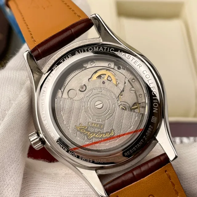 Longines Brown Gold Round Case Roman Numeral Hour Markers Mechanical Watch 4
