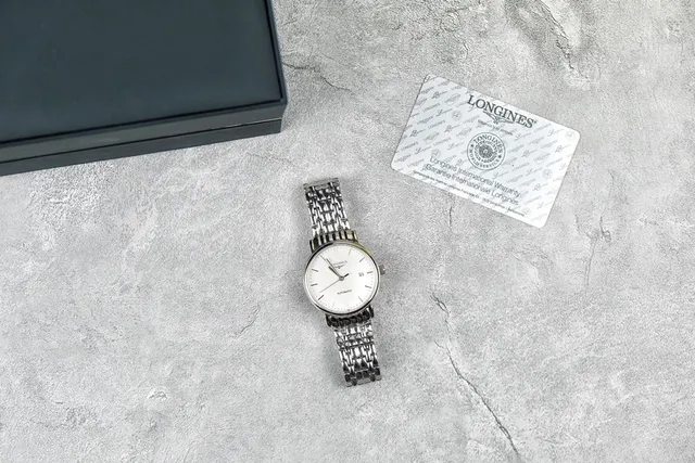 Longines Silver White Minimalist Dial Baton Hour Markers Mechanical Watch 6