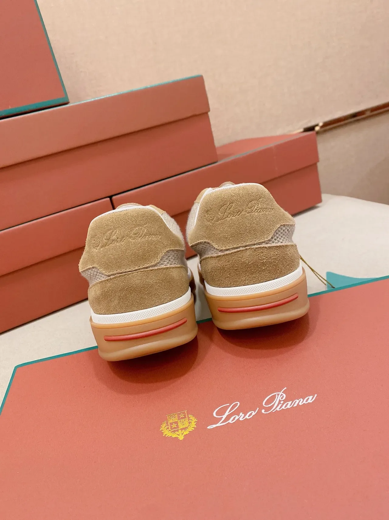 Loro Piana Bege Camurça-Mesh Tênis Lifestyle 2