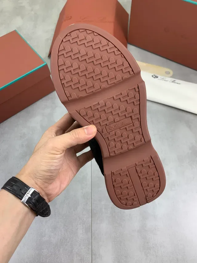 Loro Piana Black Felt and Suede Lifestyle Sneaker 2