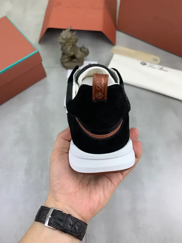 Loro Piana Black Felt and Suede Lifestyle Sneaker 3