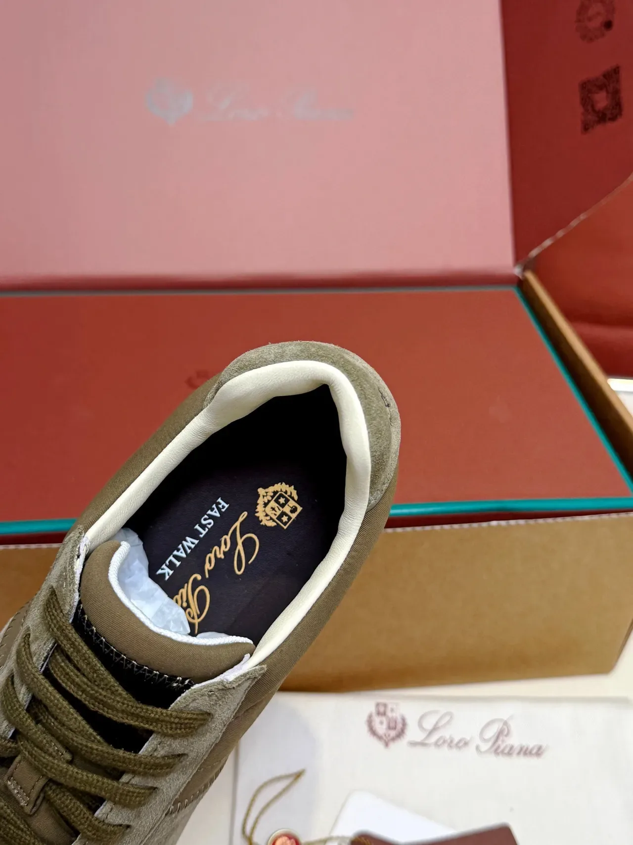 Loro Piana Olive Green Suede Lifestyle Sneakers 3
