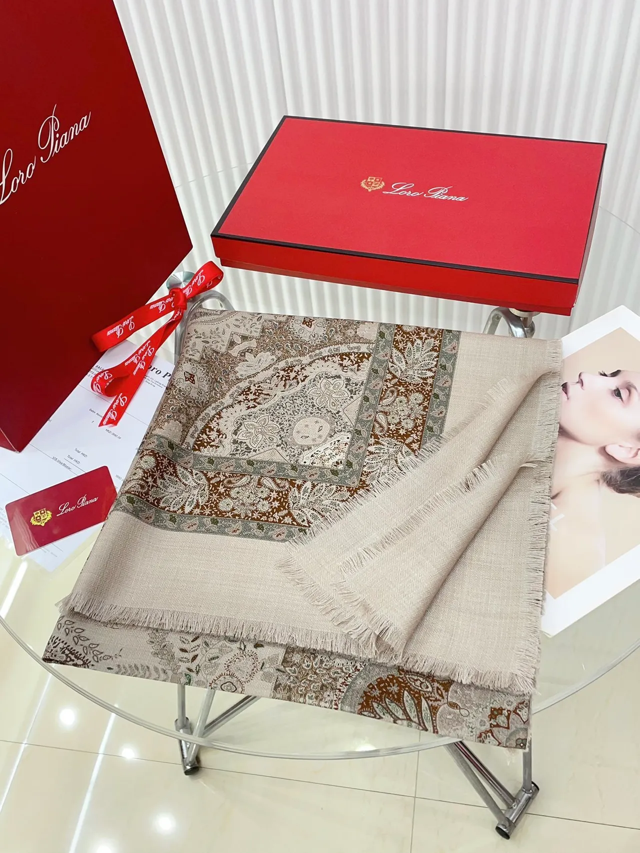 Loro Piana Paisley-Print Fringed Shawl 5