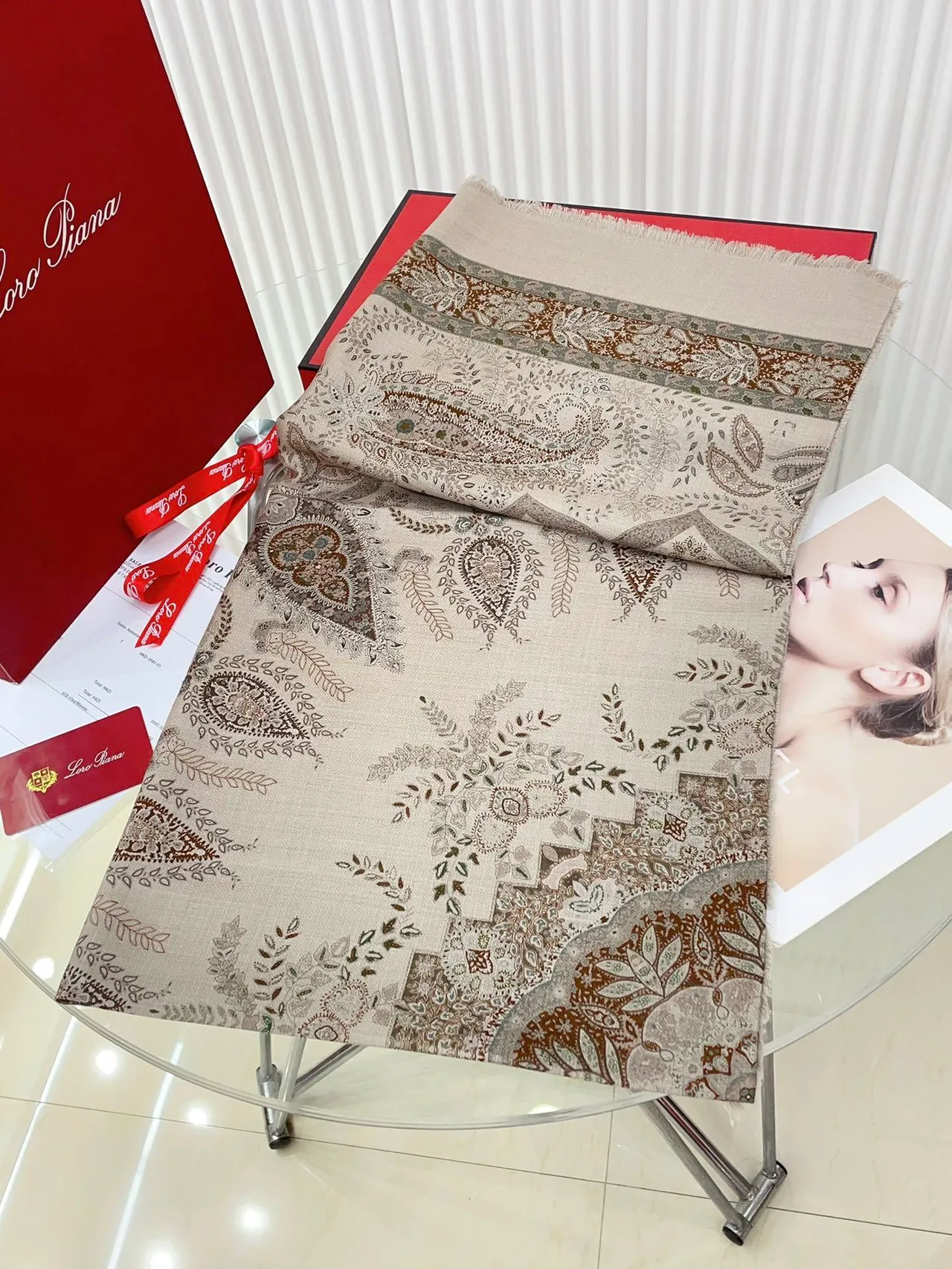 Loro Piana Paisley-Print Fringed Shawl 6