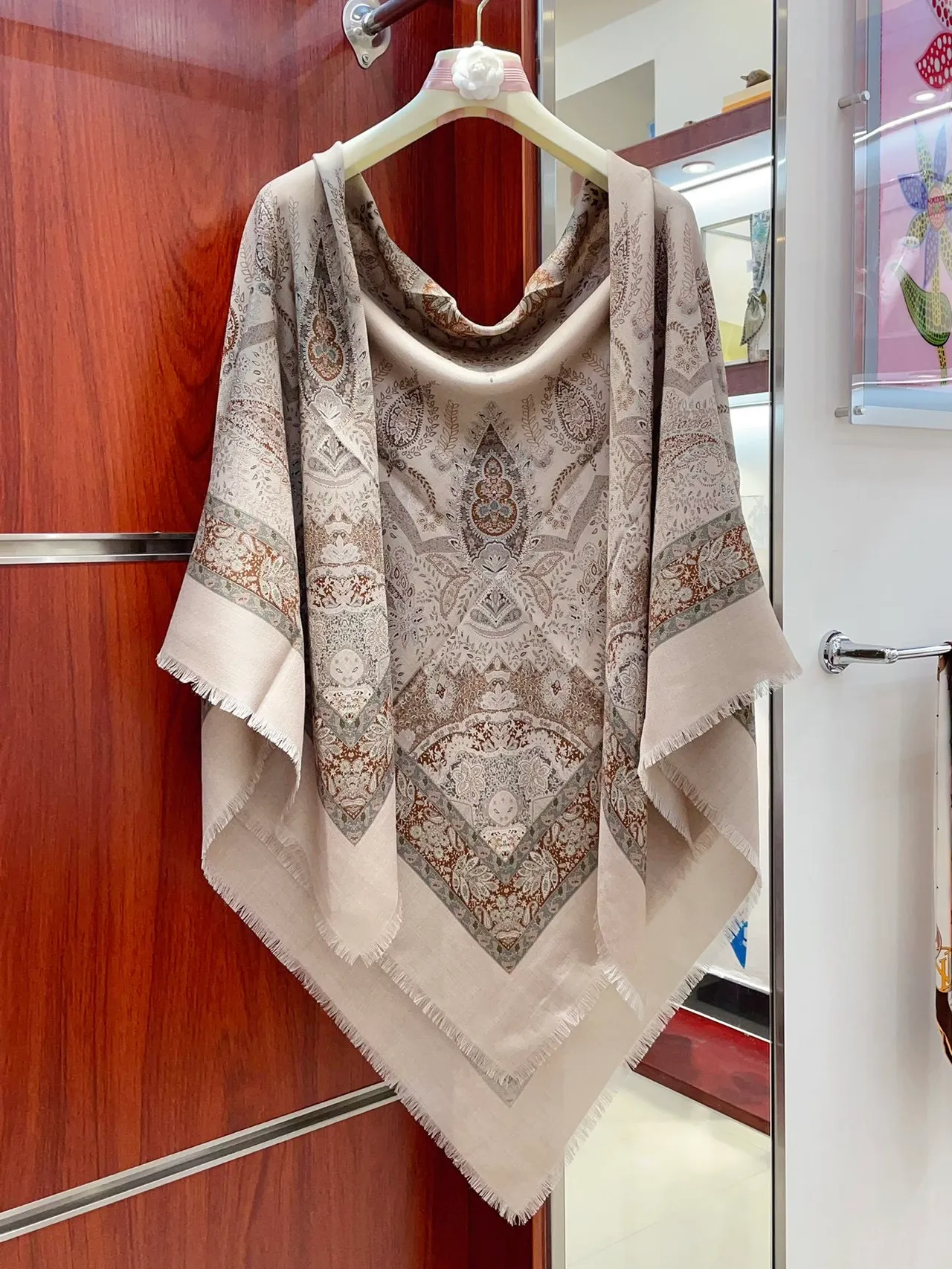 Loro Piana Paisley-Print Fringed Shawl 7