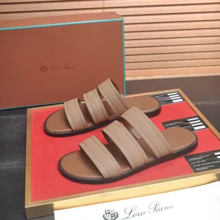 Loro Piana Beige Sandalias de tres tiras slide casual