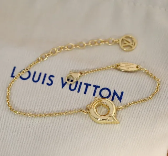 Louis Vuitton Alphabet A Gold-Tone Chain Bracelet 8