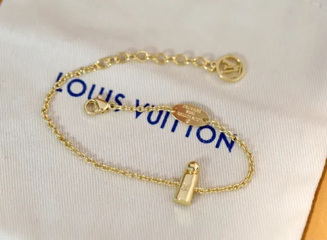 Louis Vuitton Alphabet A Gold-Tone Chain Bracelet 16