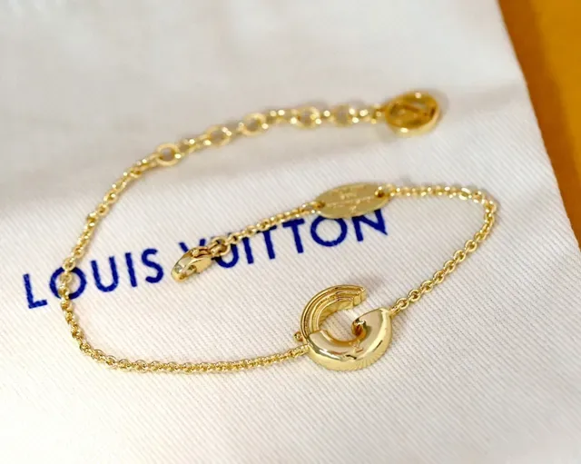Louis Vuitton Alphabet A Gold-Tone Chain Bracelet 18