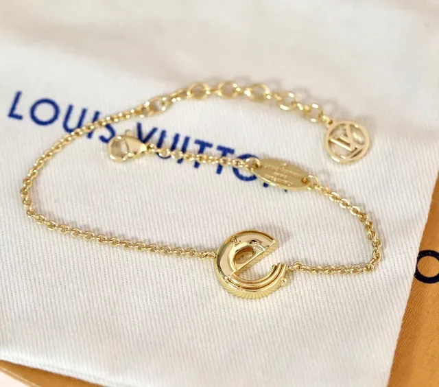 Louis Vuitton Alphabet A Gold-Tone Chain Bracelet 20
