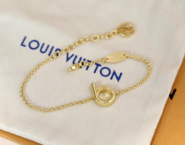 Louis Vuitton Alphabet A Gold-Tone Chain Bracelet 23