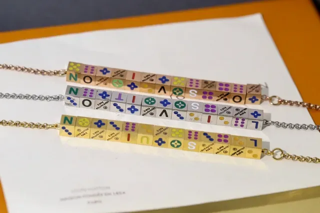 Louis Vuitton Alphabet Multicolor Enamel Cube Necklace 8