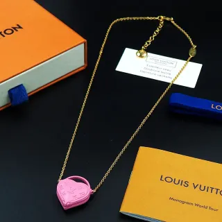 Louis Vuitton Ami de Coeur 粉色 Monogram 心形项链