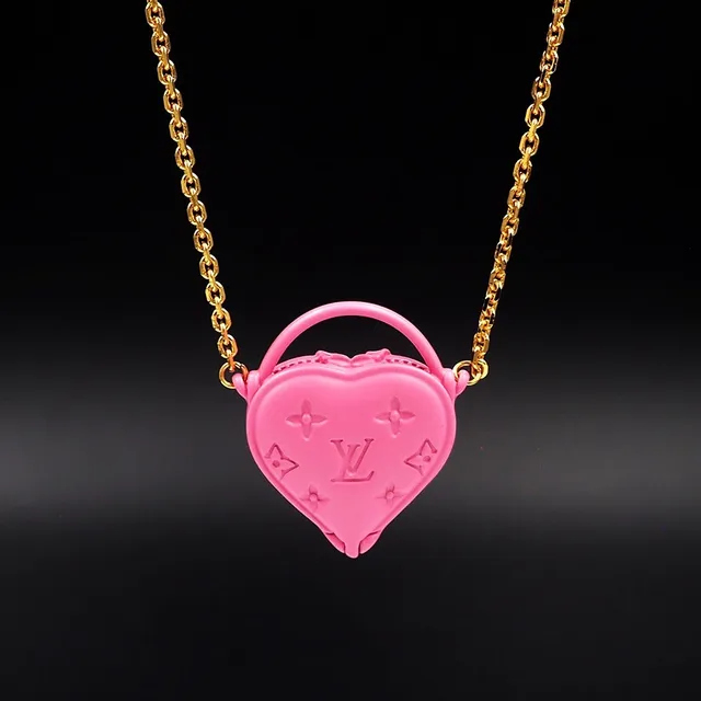 Louis Vuitton Ami de Coeur Pink Monogram Heart Necklace 2