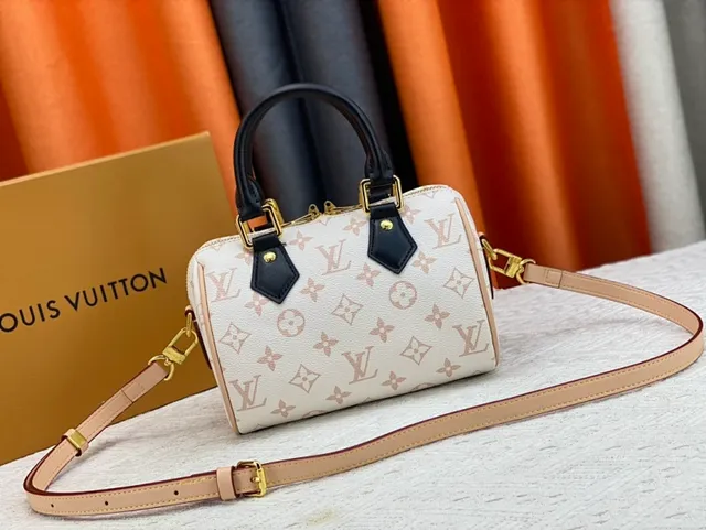 Louis Vuitton Sac Boston Beige Noir Monogramme Toile Borde Cuir 2
