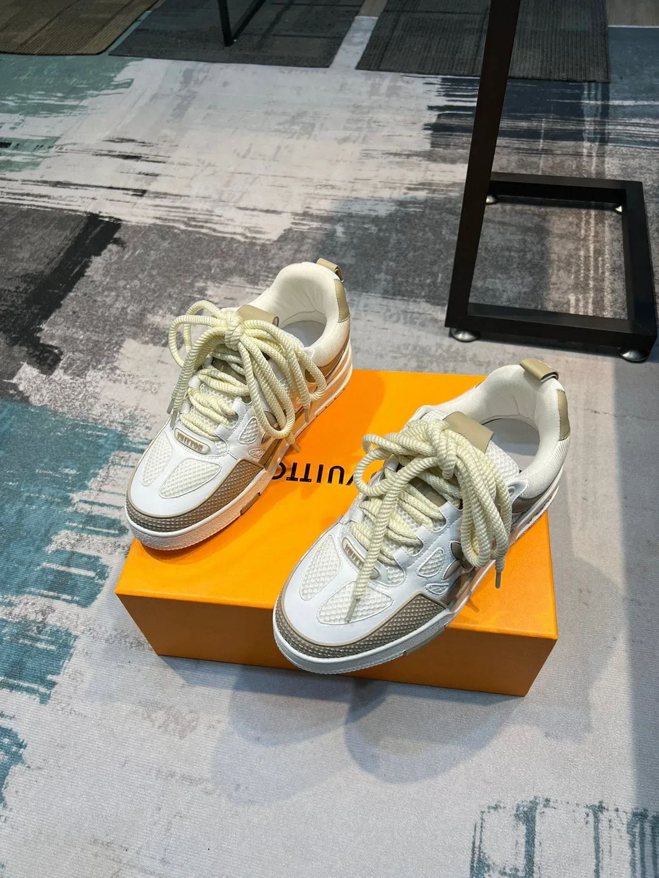 Louis Vuitton Beige White Layered Mesh And Synthetic Upper Sculpted Multi-Tone Midsole Lifestyle Sneakers 5