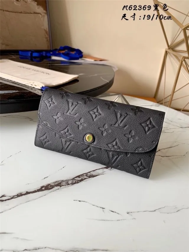 Louis Vuitton Noir Bleu Monogram Embossed Cuir Fermeture De Rabat Portefeuille Long 10