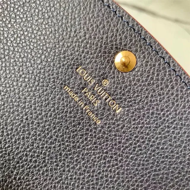 Louis Vuitton Noir Bleu Monogram Embossed Cuir Fermeture De Rabat Portefeuille Long 13