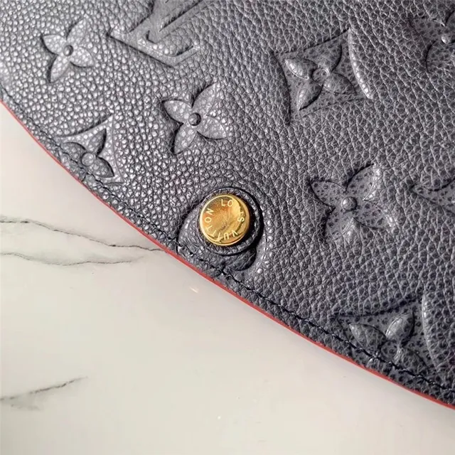 Louis Vuitton Noir Bleu Monogram Embossed Cuir Fermeture De Rabat Portefeuille Long 15