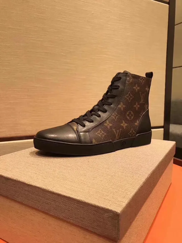 Louis Vuitton Black Brown Monogram Canvas Leather Toe Cap Ankle Boots 8