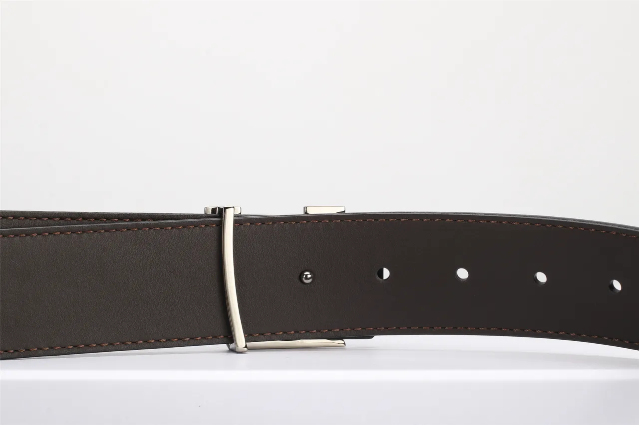 Louis Vuitton Black Brown Smooth Polished Metallic LV Monogram Buckle Leather Belt 6