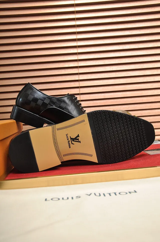 Louis Vuitton Preto Cap-Toe Damier Graphite com padrão Quartos Oxford Shoes 5