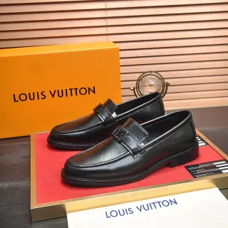Louis Vuitton 黑色皮革扣带乐福鞋