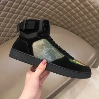 Louis Vuitton Black Multicolor High-Top Velvet/suede Upper Lifestyle Sneakers