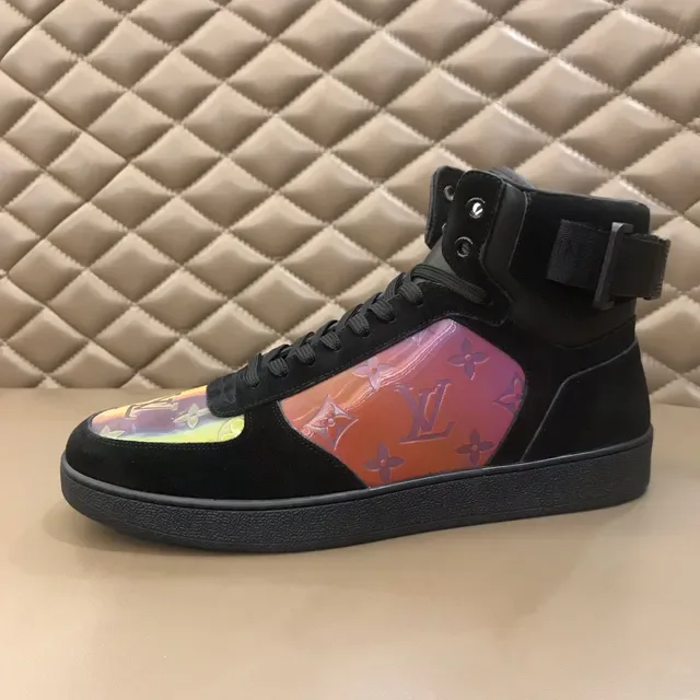 Louis Vuitton কালো মাল্টিকালার হাই-টপ ভেলভেট/সুয়েড আপার লাইফস্টাইল স্নিকার 5