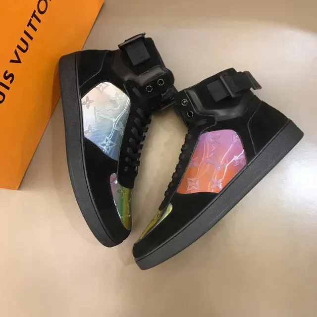 Louis Vuitton কালো মাল্টিকালার হাই-টপ ভেলভেট/সুয়েড আপার লাইফস্টাইল স্নিকার 7