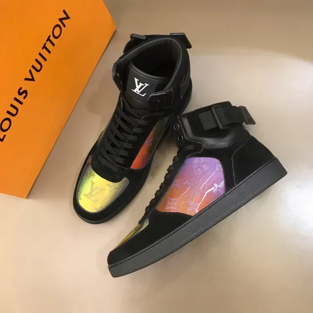 Louis Vuitton কালো মাল্টিকালার হাই-টপ ভেলভেট/সুয়েড আপার লাইফস্টাইল স্নিকার 8