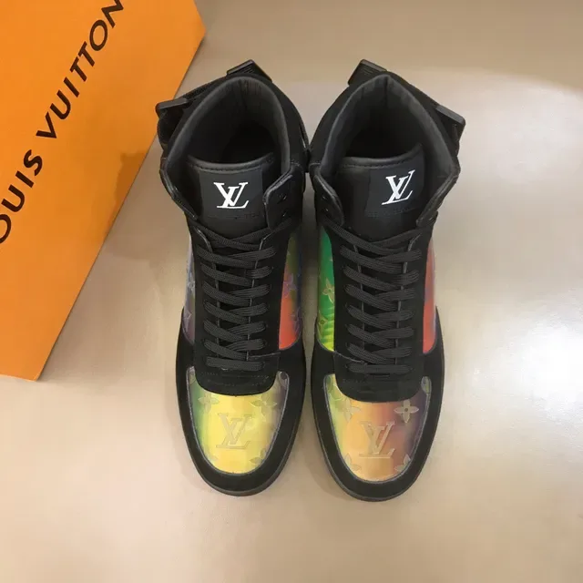 Louis Vuitton কালো মাল্টিকালার হাই-টপ ভেলভেট/সুয়েড আপার লাইফস্টাইল স্নিকার 9