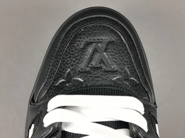 Louis Vuitton Black White Layered Leather And Mesh Upper Integrated Strap System Lifestyle Sneakers 10