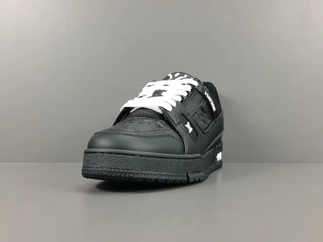 Louis Vuitton Black White Layered Leather And Mesh Upper Integrated Strap System Lifestyle Sneakers 15