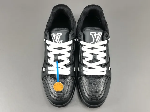 Louis Vuitton Black White Layered Leather And Mesh Upper Integrated Strap System Lifestyle Sneakers 16