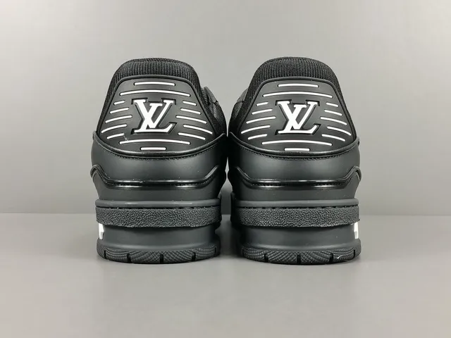 Louis Vuitton Black White Layered Leather And Mesh Upper Integrated Strap System Lifestyle Sneakers 17