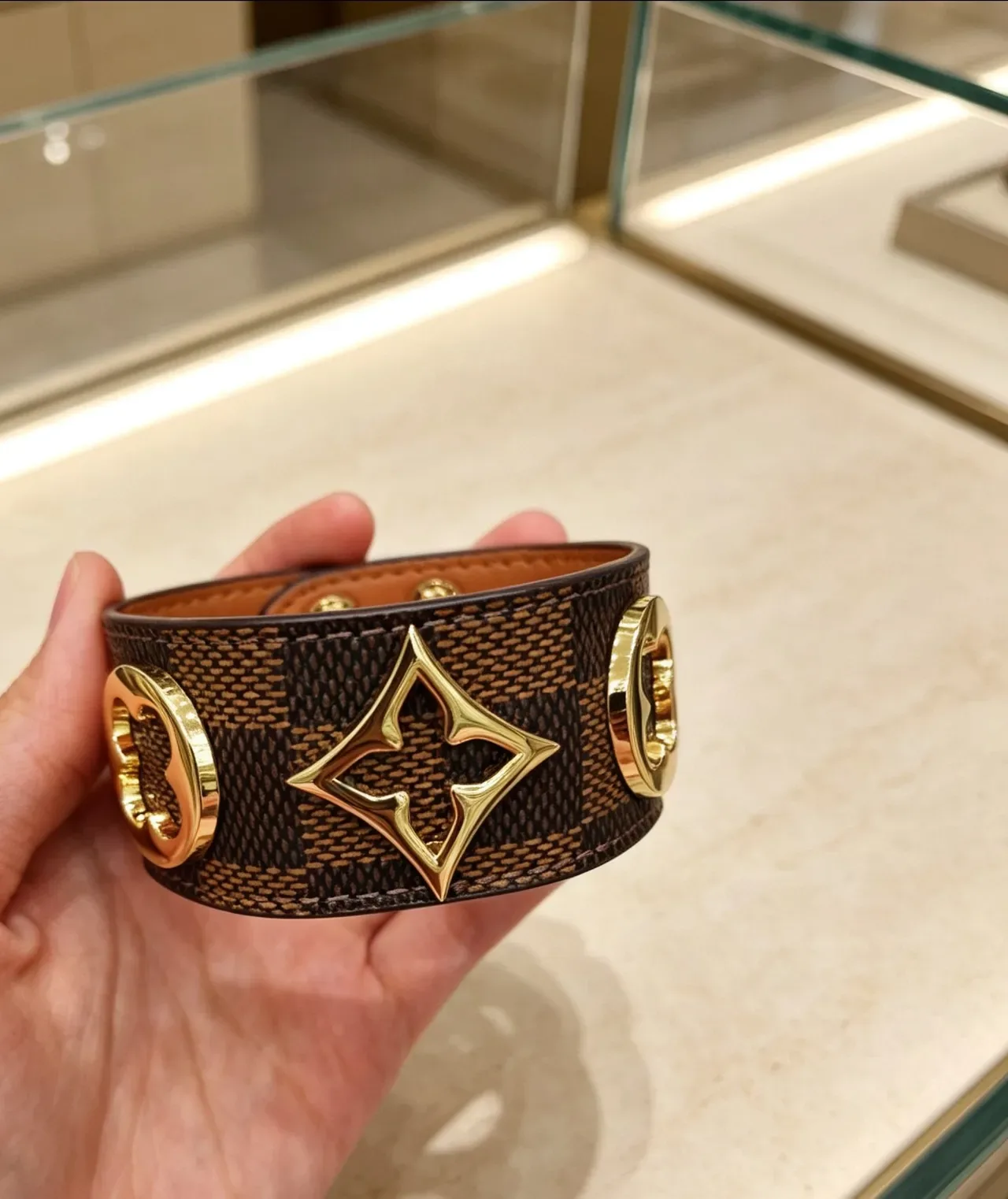 Louis Vuitton Bracelet Monogram and Damier Flat Leather Wristband Bracelets 3