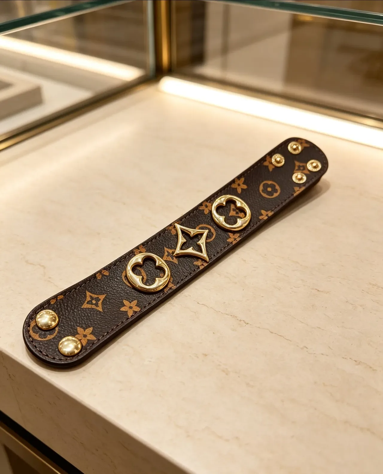 Louis Vuitton Bracelet Monogram and Damier Flat Leather Wristband Bracelets 6