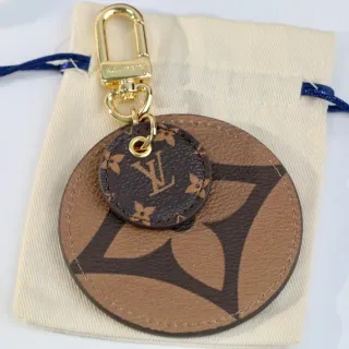 Louis Vuitton Brown Beige Circular Layered Leather Monogram Canvas Handbag