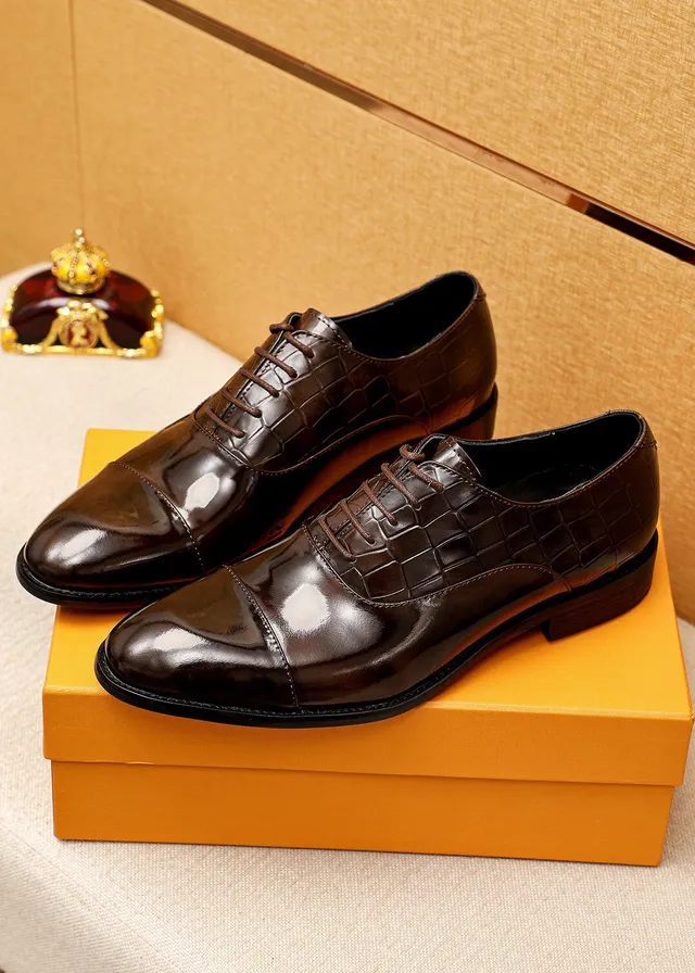 Louis Vuitton Chaussures Oxford à bout de cap embossé crocodile marron 2