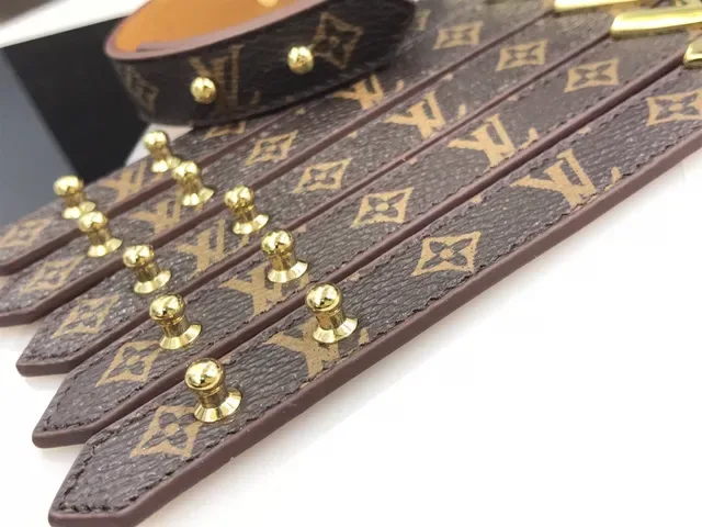 Louis Vuitton Brown Gold Monogram Canvas V-Clasp Bracelet 4