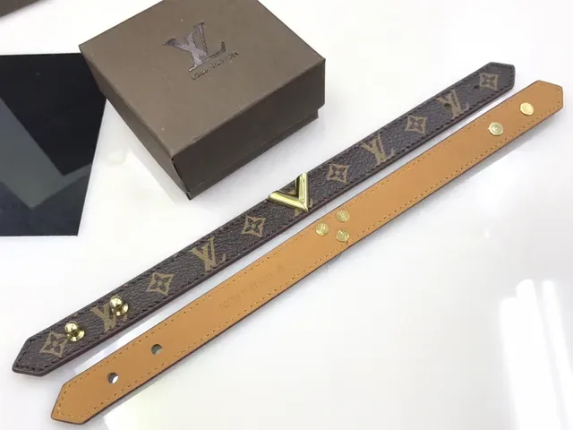 Louis Vuitton Brown Gold Monogram Canvas V-Clasp Bracelet 5